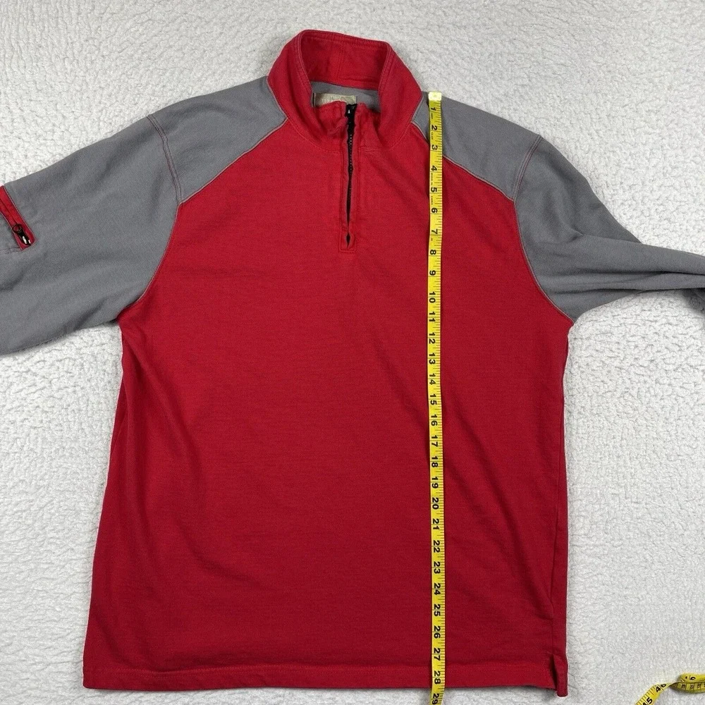The Territory Ahead‎ Pullover Mens Large Gray Red 1/4 Zip Casual Outdoors Travel